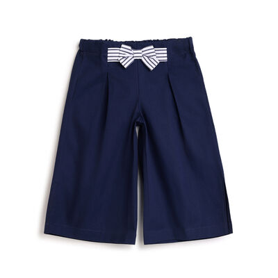 Girls Dark Blue Solid Trouser